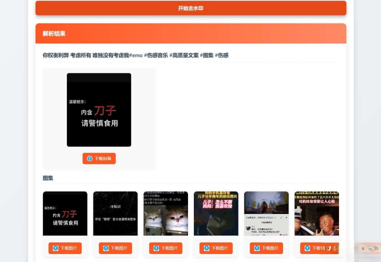 聚合短视频解析去水印源码（有后台）自适应双端-优创项目网