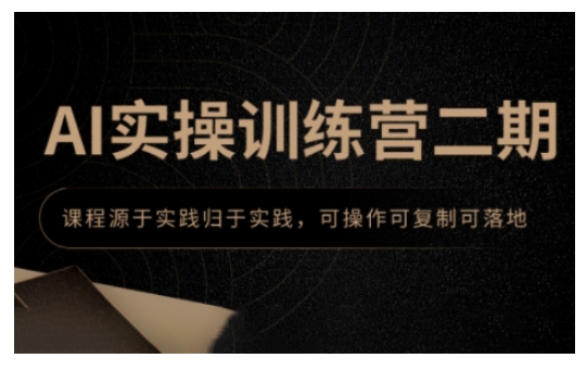 AI实操训练营二期，课程源于实践归于实践，可操作可复制可落地-优创项目网
