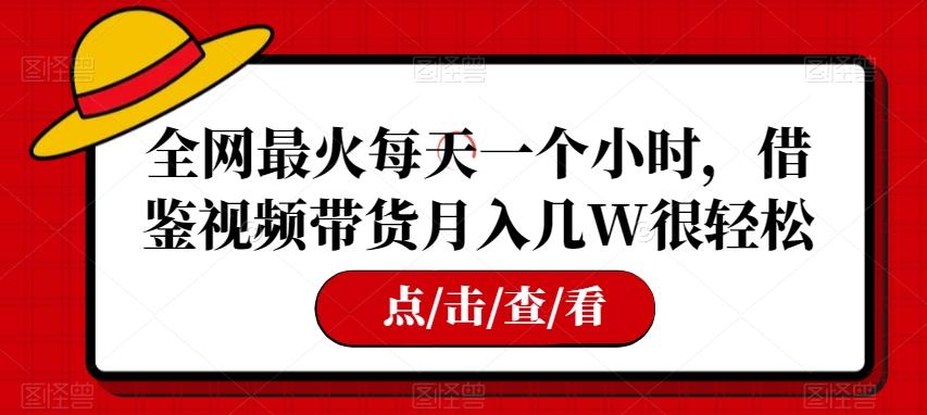 全网最火每天一个小时，借鉴视频带货月入几W很轻松【揭秘】-优创项目网