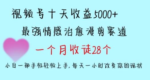 十天收益5000+，多平台捞金，视频号情感治愈漫剪，一个月收徒28个，小白一部手机轻松上手【揭秘】-优创项目网