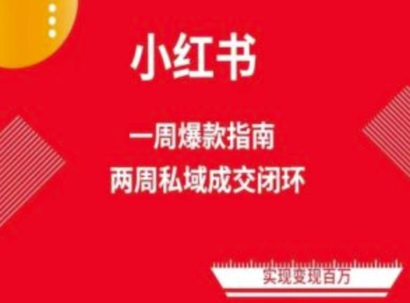 爆款小红书免费流量体系课程(两周变现)，小红书电商教程-优创项目网