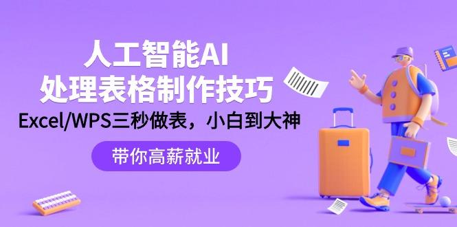 (9459期)人工智能-AI处理表格制作技巧：Excel/WPS三秒做表，大神到小白-优创项目网
