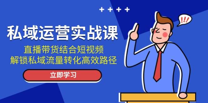 私域运营实战课：直播带货结合短视频，解锁私域流量转化高效路径-优创项目网
