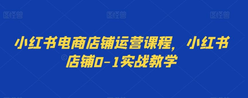 小红书电商店铺运营课程，小红书店铺0-1实战教学-优创项目网