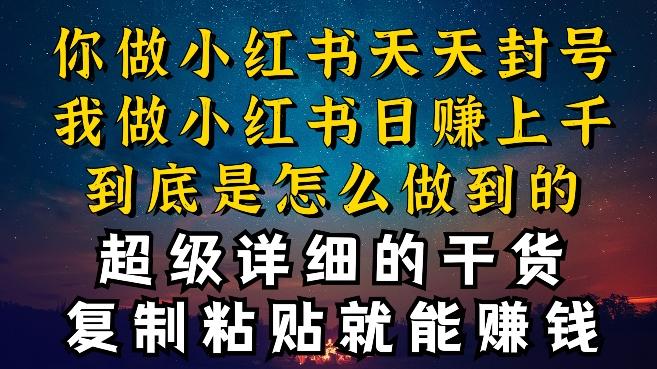都知道小红书能引流私域变现，可为什么我能一天引流几十人变现上千，但你却频频封号违规被限流【揭秘】-优创项目网