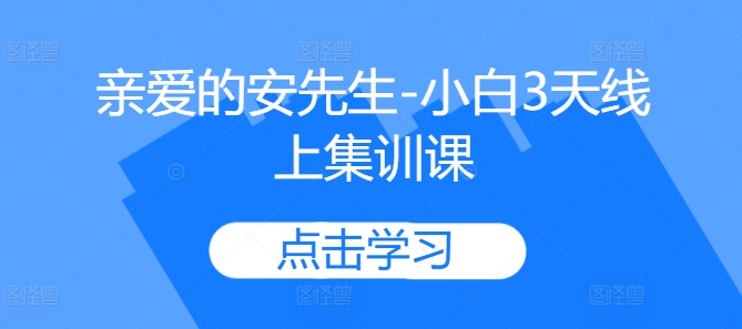 亲爱的安先生-小白3天线上集训课-优创项目网