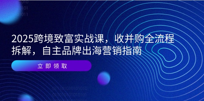 2025跨境致富实战课，收并购全流程拆解，自主品牌出海营销指南-优创项目网