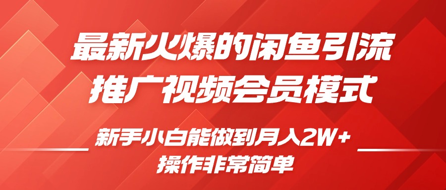 闲鱼引流推广影视会员，0成本就可以操作，新手小白月入过W+【揭秘】-优创项目网