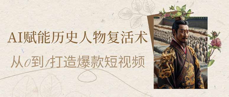 AI赋能历史人物复活术：从0到1打造爆款短视频-优创项目网