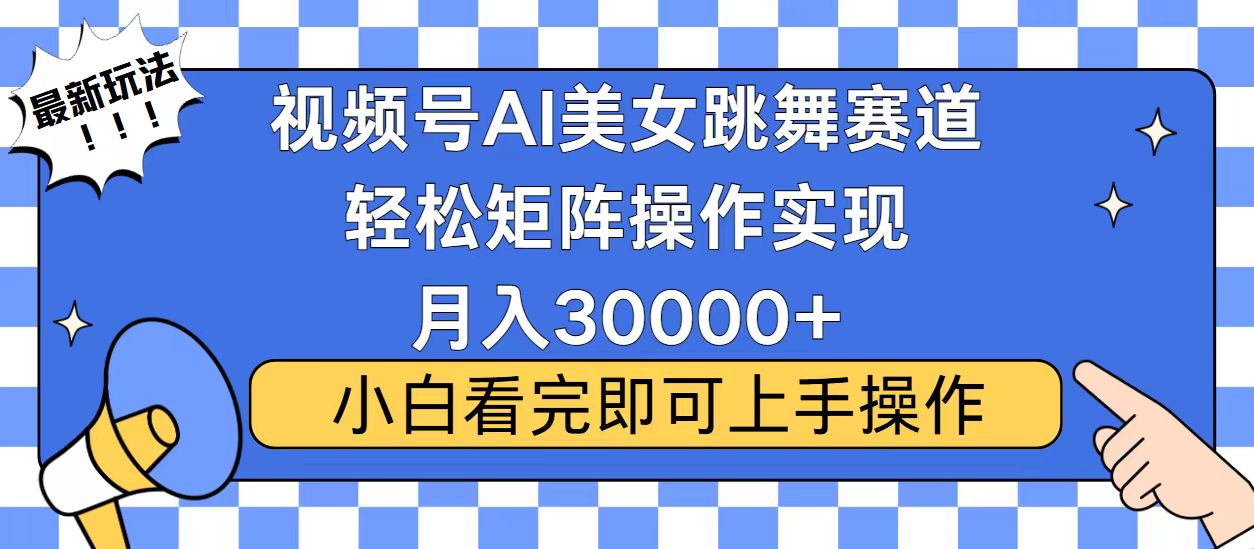 视频号蓝海赛道玩法，当天起号，拉爆流量收益，小白也能轻松月入30000+-优创项目网