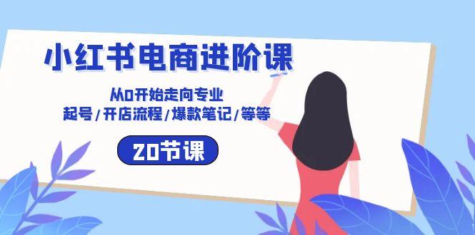 小红书电商进阶课：从0开始走向专业 起号/开店流程/爆款笔记/等等(20节-优创项目网