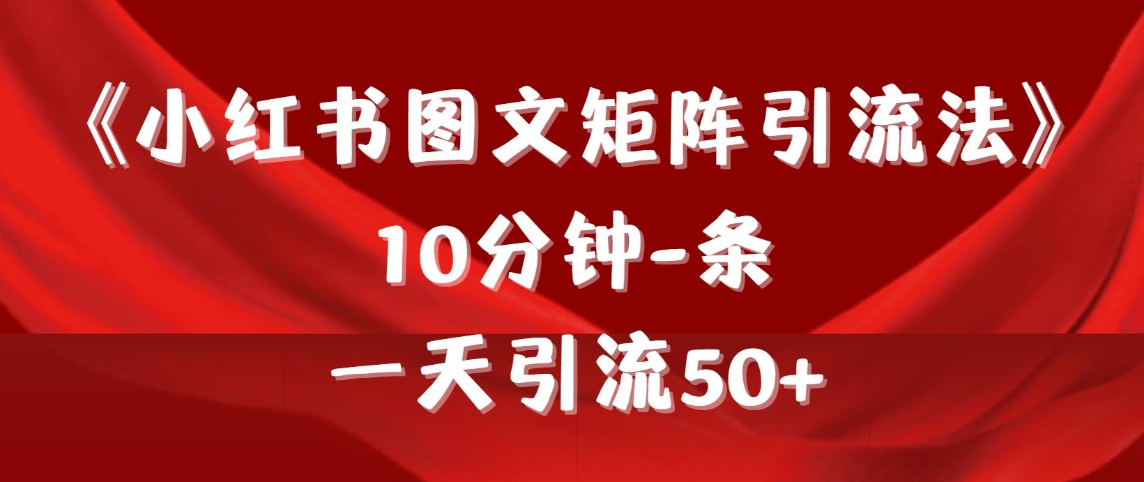 (9538期)《小红书图文矩阵引流法》 10分钟-条 ，一天引流50+-优创项目网