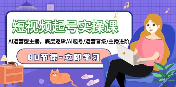 (9470期)短视频起号实操课，AI运营型主播，底层逻辑/AI起号/运营晋级/主播进阶/80节-优创项目网