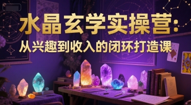 水晶玄学实操营：从兴趣到收入的闭环打造课-优创项目网