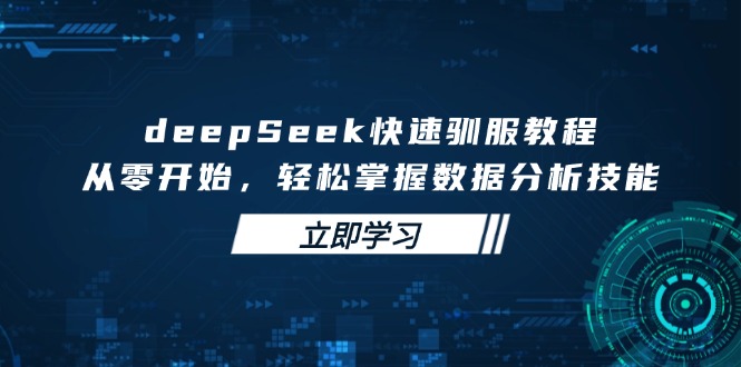 deepSeek快速驯服教程，从零开始，轻松掌握数据分析技能-优创项目网