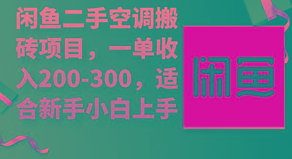 (9539期)闲鱼二手空调搬砖项目，一单收入200-300，适合新手小白上手-优创项目网