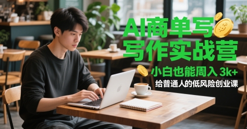 AI商单写作实战营，小白也能周入3k+，给普通人的低风险创业课-优创项目网