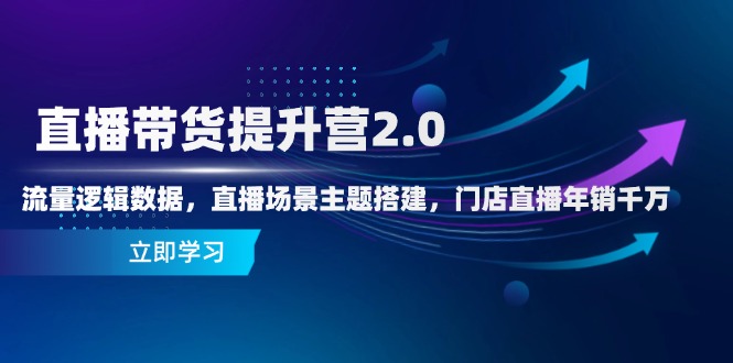 直播带货提升营2.0：流量逻辑数据，直播场景主题搭建，门店直播年销千万-优创项目网