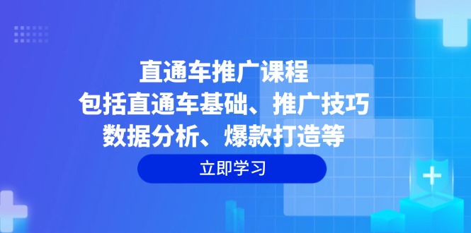 直通车推广课程：包括直通车基础、推广技巧、数据分析、爆款打造等-优创项目网