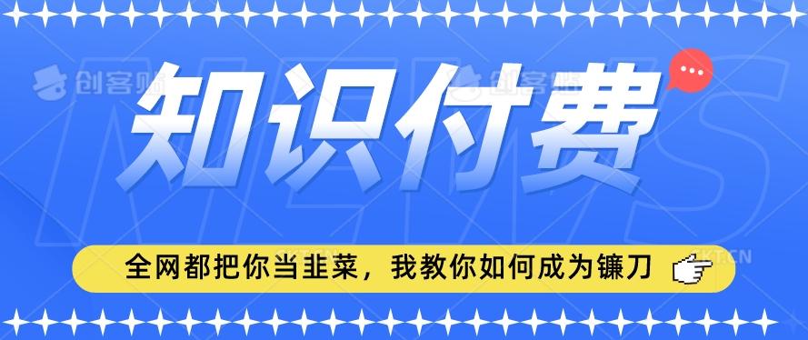 2024最新知识付费项目，小白也能轻松入局，全网都在教你做项目，我教你做镰刀【揭秘】-优创项目网
