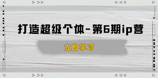 打造 超级个体-第6期ip营：商业认知,产品设计,成交演练,解决知识变现难题-优创项目网