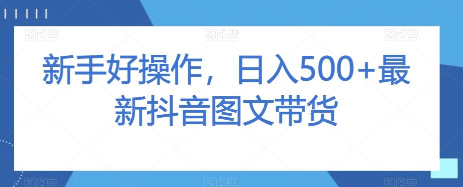新手好操作，日入500+最新抖音图文带货【揭秘】-优创项目网