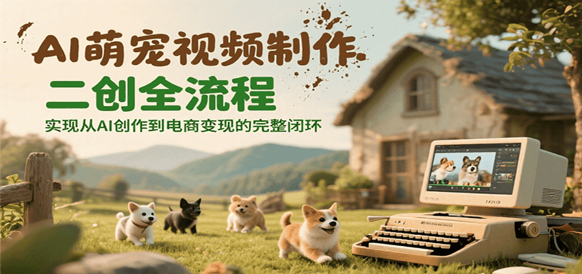 AI萌宠视频制作二创全流程，实现从AI创作到电商变现的完整闭环-优创项目网