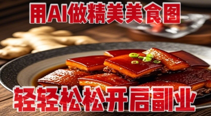 用AI做精美美食图，无需专业设备拍摄，轻轻松松开启副业-优创项目网