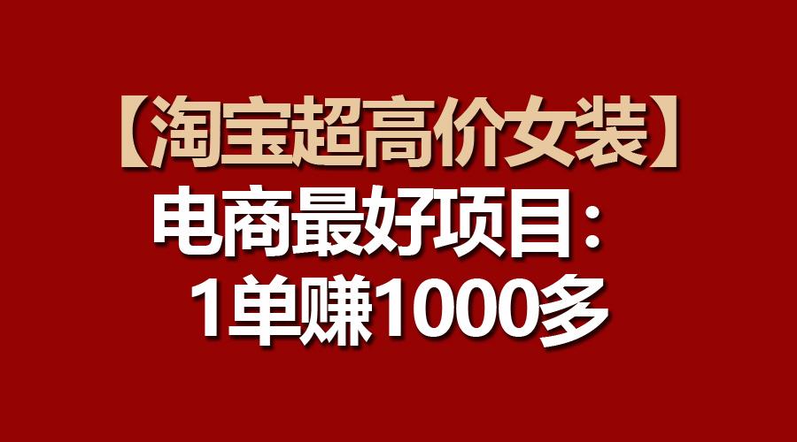 【淘宝超高价女装】电商最好项目：一单赚1000多-优创项目网