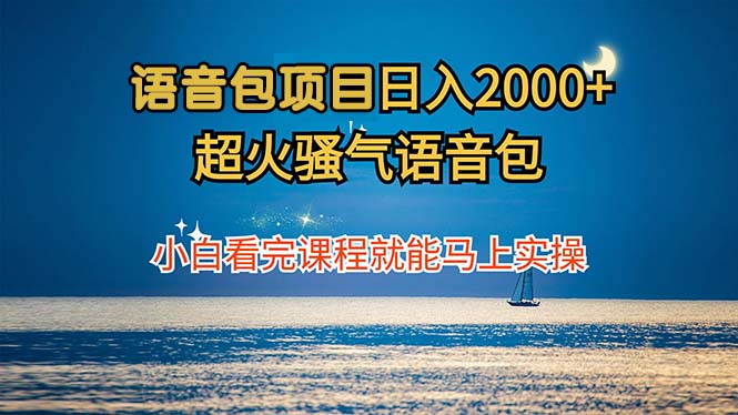 语音包项目 日入2000+ 超火骚气语音包小白看完课程就能马上实操-优创项目网