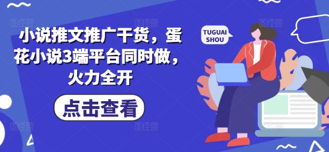 小说推文推广干货，蛋花小说3端平台同时做，火力全开-优创项目网
