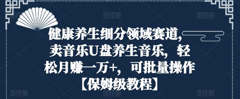 健康养生细分领域赛道，卖音乐U盘养生音乐，轻松月赚一万+，可批量操作【保姆级教程】-优创项目网