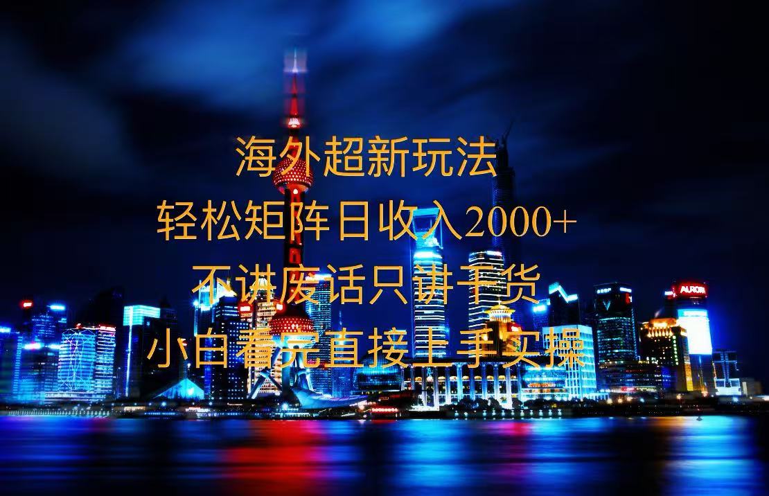 2025全新海外暴力玩法，操作简单，小白轻松上手-优创项目网