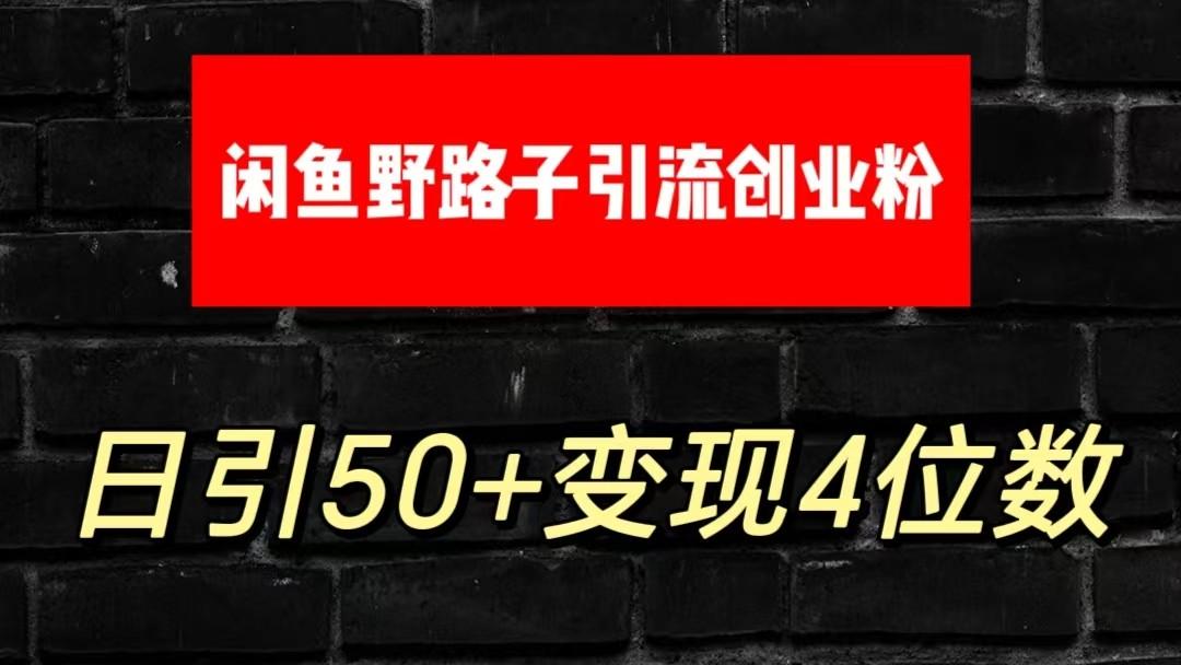 大眼闲鱼野路子引流创业粉，日引50+单日变现四位数-优创项目网