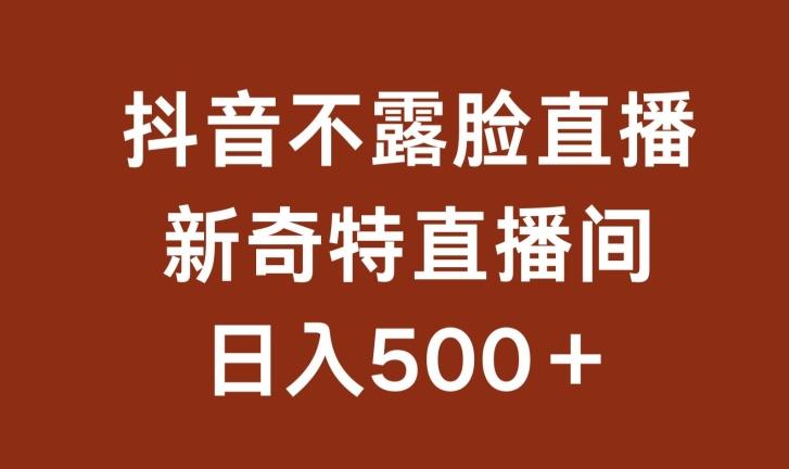 不露脸挂机直播，新奇特直播间，日入500+【揭秘】-优创项目网