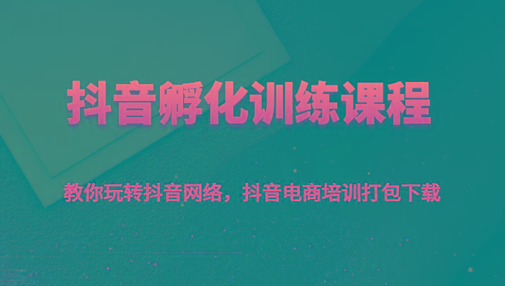 抖音孵化训练课程-教你玩转抖音网络，抖音电商培训打包下载-优创项目网