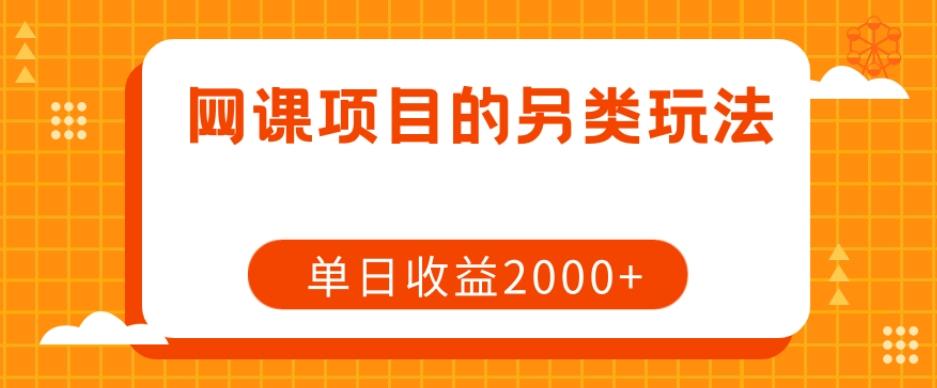 网课项目的另类玩法，单日收益2000+【揭秘】-优创项目网
