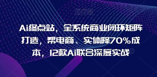 Ai终点站，全系统商业闭环矩阵打造，帮电商、实体降70%成本，12款Ai联合深度实战-优创项目网