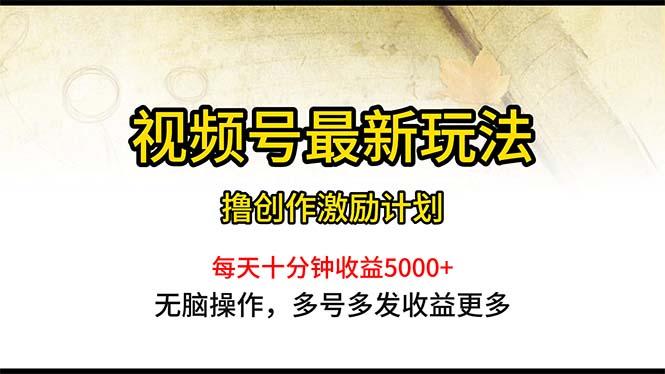 视频号最新玩法，每日一小时月入5000+-优创项目网