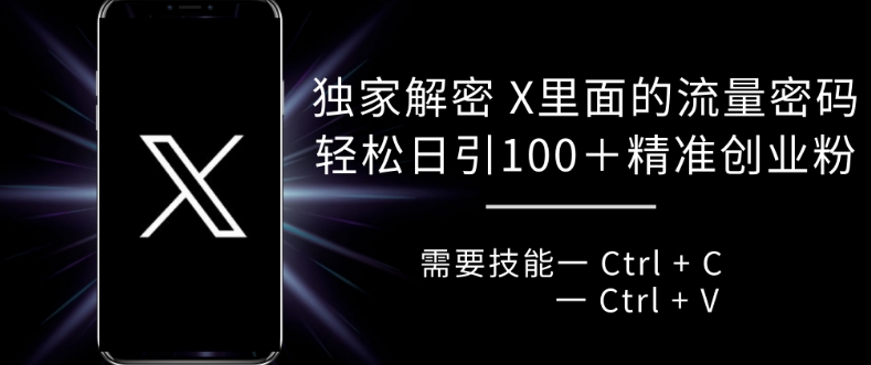 独家解密 X 里面的流量密码，复制粘贴轻松日引100+-优创项目网