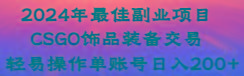 2024年最佳副业项目 CSGO饰品装备交易 轻易操作单账号日入200+-优创项目网