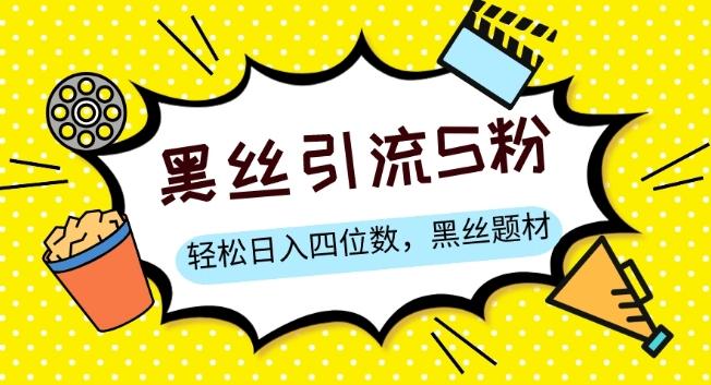 S粉变现，轻松日入四位数，黑丝题材+情感话术【揭秘】-优创项目网