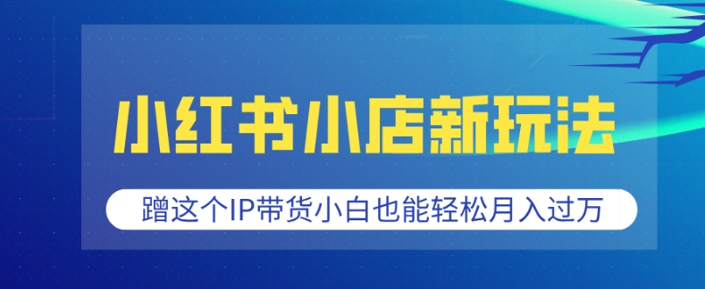 小红书小店新玩法，蹭这个IP带货，小白也能轻松月入过W【揭秘】-优创项目网