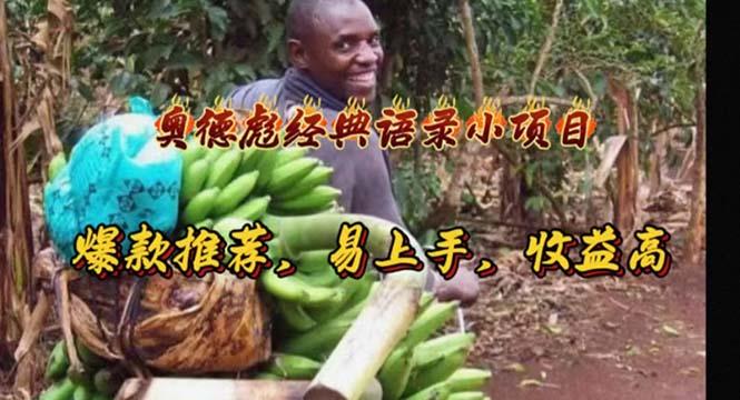 奥德彪经典语录小项目，爆款推荐，易上手，收益高-优创项目网