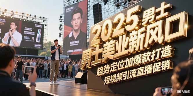 2025男士美业新风口，趋势定位加爆款打造，短视频引流直播促销-优创项目网