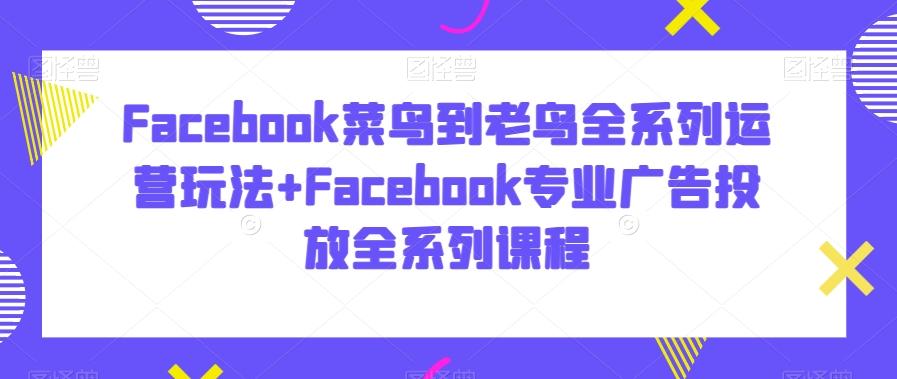 Facebook菜鸟到老鸟全系列运营玩法+Facebook专业广告投放全系列课程-优创项目网