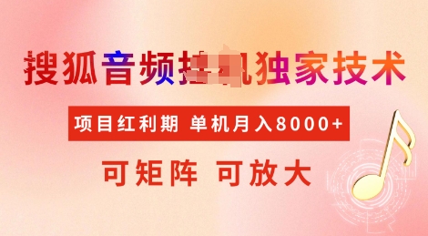 全网首发搜狐音频挂JI独家技术，项目红利期，可矩阵可放大，稳定月入8k【揭秘】-优创项目网