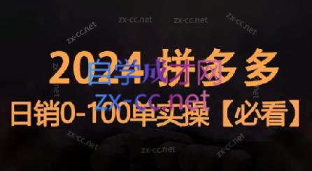 恒哥·2024拼多多日销0-100单实操-优创项目网