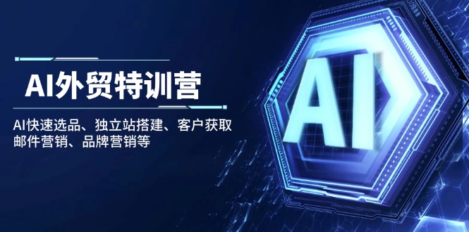 AI外贸特训营：AI快速选品、独立站搭建、客户获取、邮件营销、品牌营销等-优创项目网