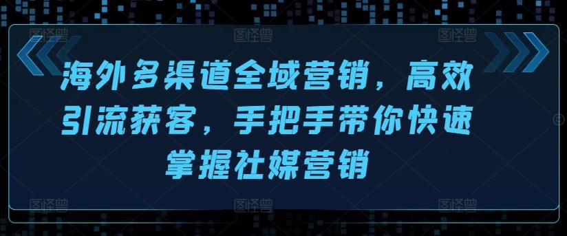 海外多渠道全域营销，高效引流获客，手把手带你快速掌握社媒营销-优创项目网